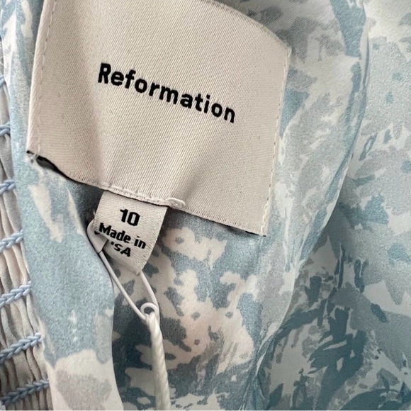 NEW NWT Reformation Frankie Silk Maxi Dress Idyllic Blue Size 10 - Picture 7 of 8